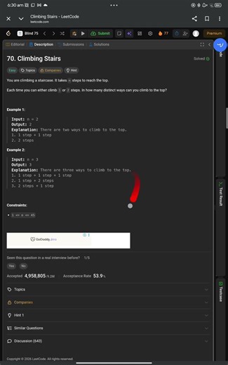 Climbing Stairs | LeetCode 70 | Fibonacci Pattern Explained 🚀