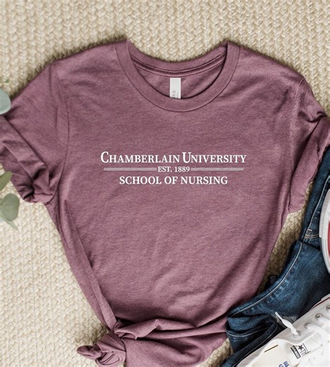 Chamberlain University School of Nursing T-shirt: Customizable College Tee - Etsy