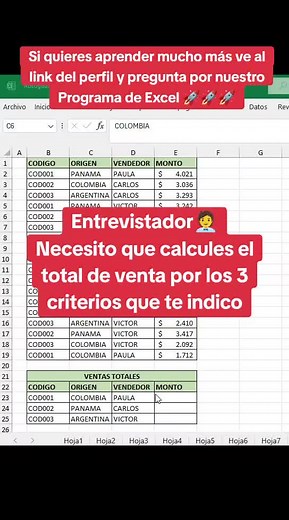 Aprende a usar SUMAR.SI.CONJUNTO y domina Excel como ningún otro lo ha hecho 💪💪💪 Si quieres aprender esto y mucho más ve al link del perfil y pregunta por nuestro Programa de Excel 🚀🚀🚀 #business #msexcel #informacion #fyp #datos #trabajosenexcel #microsoftexcel #powerbi #datos #trabajosenexcel #microsoftexcel #work #cursos #emprendedores #exceltutorial #estudio #exceltips #exceltricks #excelpro #paratii