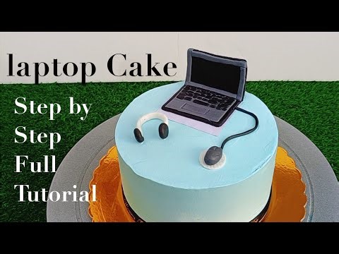 laptop cake ।। how to make a laptop cake design ।। simple laptop cake design