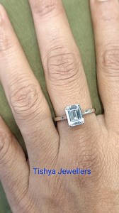 2CT Emerald Simulated Diamond Solitaire Engagement Ring 14k White Gold Plated - Etsy