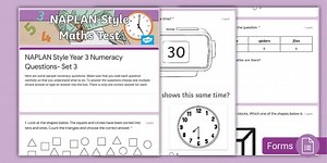 * NEW * NAPLAN Style Year 3 Numeracy Questions Digital Form - Set 3