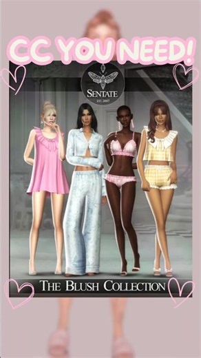 Sims 4 CC YOU NEED 🌸 The Blush Collection by Sentate | Feminine Sleepwear CAS CC