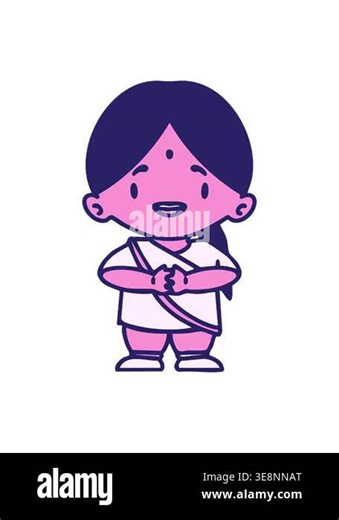 pixelize effect animation of happy indian woman in modern sash cartoon Stock Video Footage - Alamy