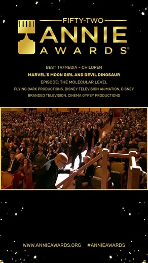Here's a flashback from the 52nd Annie Awards, where the Annie Award for Best TV/MEDIA - CHILDREN went to Marvel's Moon Girl and Devil Dinosaur (Episode: The Molecular Level)! To learn more, visit www.annieawards.org #annieawards #52ndannieawards | Annie Awards