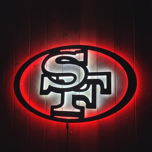 San Francisco 49ers LED Sign, NFL Football LED Wall Art, 49ers Fan Gift, Lighted Football Wall Sign, Man Cave Bar Game Room Wall Art - Etsy