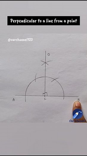 Drawing a Perpendicular to a Line from a Point with Compass | Engineering Drawing |
