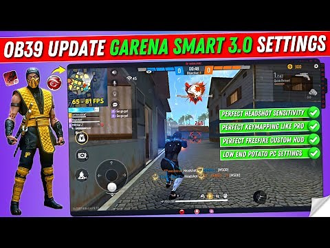Garena Smart 3.0 Free Fire OB39 Perfect Sensitivity Keymapping & HUD Settings | FF Headshot Settings