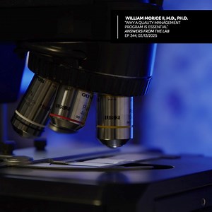 In this episode of “Answers From the Lab,” host Bobbi Pritt, M.D., chair of the Division of Clinical Microbiology at Mayo Clinic, and Bill Morice, M.D., Ph.D., CEO and president of Mayo Clinic Laboratories, discuss quality management. https://bit.ly/3QiuAEy | Mayo Clinic Laboratories | Facebook