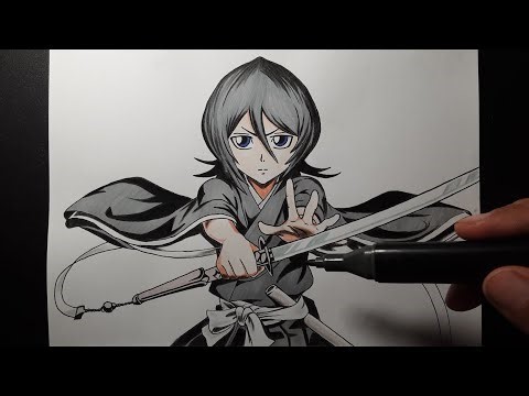 How to draw Rukia Kuchiki easy - Bleach