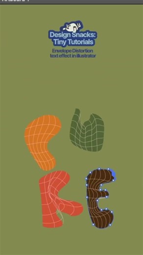 🌟Design snacks: Tiny tutorials | Envelope distort text effect in Illustrator ✨