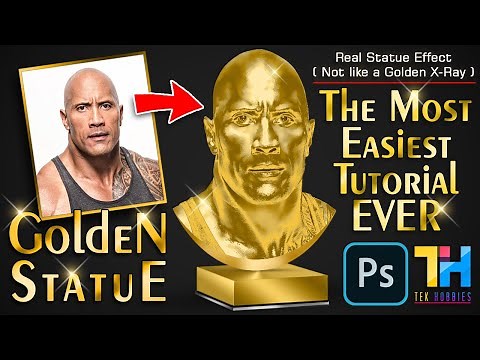Any Photo into Gold Statue #Photoshop #DwayneJohnson #TheRock