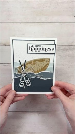 Torn Paper Waves Card with Peaceful Dock Bundle | Stampin’ Up! Idea