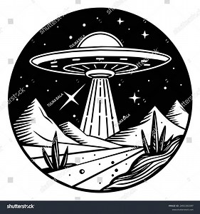 Ufo Spaceship Logo Monochrome Design Style Stock Vector (Royalty Free) 2451161597 | Shutterstock