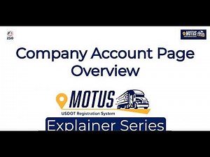 Company Account Page Overview | Motus Explainer Series