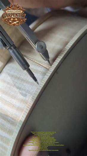 Precision Marking on a Guitar Body with a Micrometer ✨ #Luthier #Woodworking #GuitarBuild