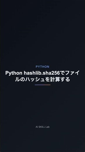 Python hashlib.sha256でファイルのハッシュを計算する【PYTHON】