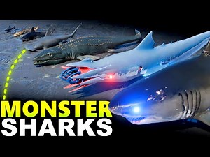 Monster Sharks Size Comparison 3D | Real, Extinct & Movie Sharks – How Big Are Sharks ?
