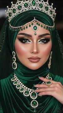 Luxury Hijab Bridal Portraits – Elegant Muslim Bride Makeup & Royal Jewelry Collection | Ultra 8K