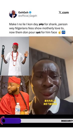 WAHALANETWORK BLOG on Instagram: "Wahala jam Network! Just in: “Make I no lie I kon dey p+ty for shank, person wey Nigerians fess show motherly love to, now them don pour sp+t for him face” - Gehgeh cr!es out on seeing cr@zy number of viewers carterfe pulled on his livestream due to Davido’s influence 👀🙆🏾‍♂️🏃🏾‍♂️🏃🏾‍♂️"
