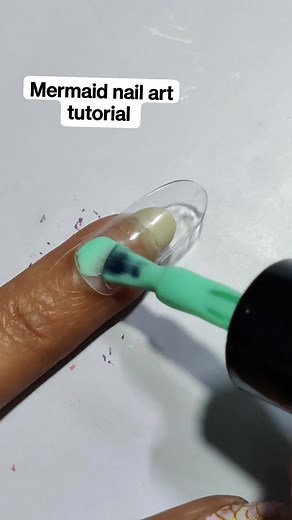 2.2K views · 38 reactions | Beautiful mermaid nail art tutorial  #koreannailart #nailartpalembang #nailarttutorial #mermaid #pressonnailset | Crazy Nailzz - The Nail Art Studio | Facebook