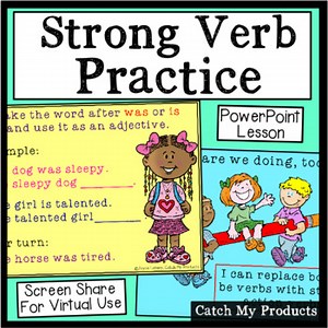 Action Verbs for Descriptive Writing or Narrative Writing Lesson in PowerPoint