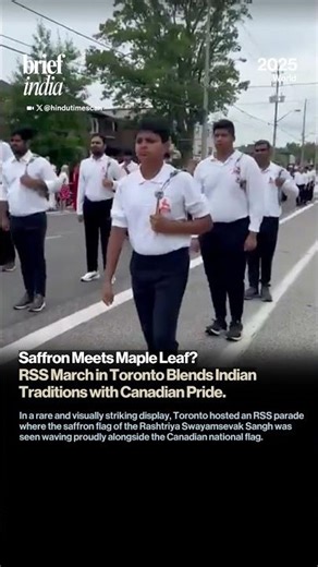 RSS Parade in Toronto Sees Saffron and Canadian Flags Side by Side