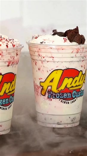 Santa called - he wants another Santa Brownie Jackhammer. Fresh-baked brownie pieces, candy cane crunch, and all that holiday fudge... it’s a whole sleigh ride of yum. Want one today or right now? #eatandys #andysfrozencustard | Andy's Frozen Custard