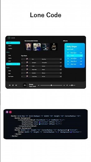 Beautiful Modern Media Player C# WPF #wpf #design #csharp #uidesign #slide #shorts