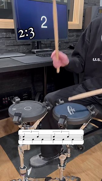 2:3 VS 4:3 Polyrhythm. #practicepad #drumexercise #polyrhythms #drumpractice #strajkstudios