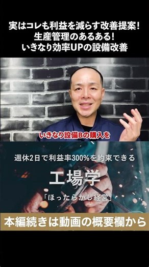 Actually, this is also an improvement proposal that reduces profits! A common problem in producti...