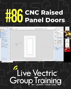 Here is a quick preview of our last live lesson #86 where we learned how to create custom raised panel doors in VCarve with sharp internal corners. We also answered lots of great questions from students. You can watch the full lesson in the Live Vectric Group Training course as well as download the project files! | Learn Your CNC