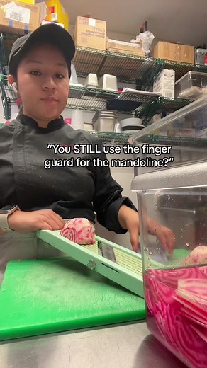 I’ve had too many mandoline cuts to not use the guard, and they wouldn’t put it in the box if it wasn’t meant to be used, right? 🥹 #chefsoftiktok