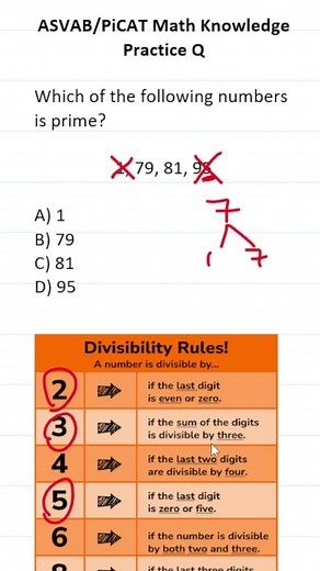 ASVAB/PiCAT Math Knowledge Practice Test Question: Prime Numbers #acetheasvab with #grammarhero