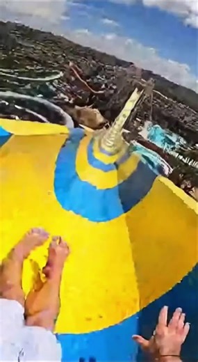 INSANE 100ft Water Slide Jump! 😱🌊 #waterslide #extremepov #summerfun #adrenaline #waterpark