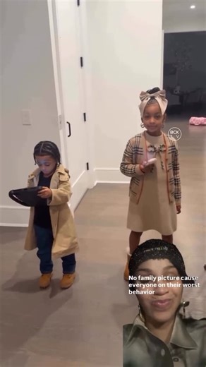 Fashion Bomb Daily on Instagram: "@iamcardib ‘s @fashionbombkids were adorable in @burberry for #Thanksgiving, with Blossom in a $652 #burberry London Guards Wool Cardigan, a $395 Check Cotton Dress with Bloomers and $325 @christianlouboutin Baby Girl’s Lou Babe Metallic Flats, @kulturekiari in a $535 #burberrykids Graham Vintage Check Sweater and a $610 Check Bow Wool Cashmere Dress, and Wave in a $790 #burberryboys Cotton Hooded Car Coat. So cute!! Get the look for your little ones at the link