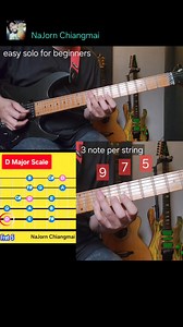 .. D scale .. ( Dmaj / Bm scale ) : 3 note per string #NaJornChiangmai #Basicguitar #Easyguitar | Fanpage น้าจร เชียงใหม่ สอนกีต้าร์ อูคูเลเล่