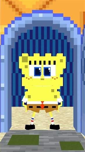 SpongeBob Theme Song in Minecraft PHONE EDITION #minecraft #spongebob #mineimator #animation