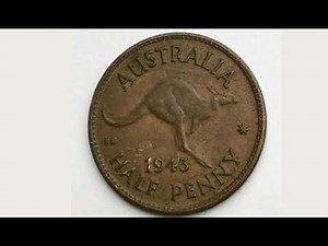 AUSTRALIA 1943 HALF PENNY Coin VALUE