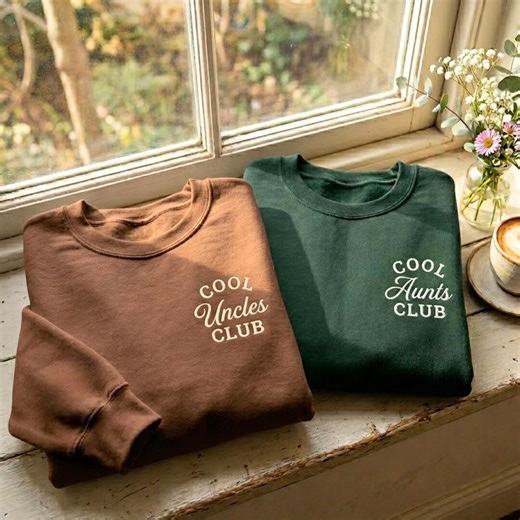 Embroidered Aunt Uncle Sweatshirt: Matching Aunt and Uncle Shirts Cool Aunts Club Shirt Cool Uncles Club New Aunt Uncle Announcement Gift - Etsy