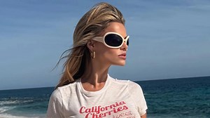 Brooks Nader bares all in just a see-through wet T-shirt and red thong in Cabo