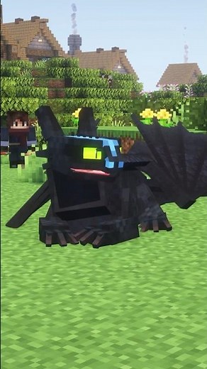 Taming the Alpha Night Fury in How to Train your Dragon in Minecraft #shorts