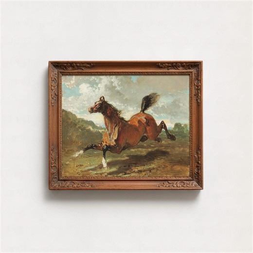 Vintage Galloping Horse Painting, Antique Equestrian Art Prints, Farmhouse Decor (paper or Canvas) - Etsy