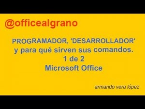 Pestaña PROGRAMADOR, 'DESARROLLADOR' y para qué sirven sus comandos, 1 de 2