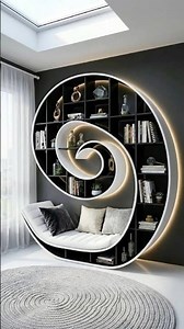 This Curved Bookshelf Design Blends Comfort And Modern Elegance