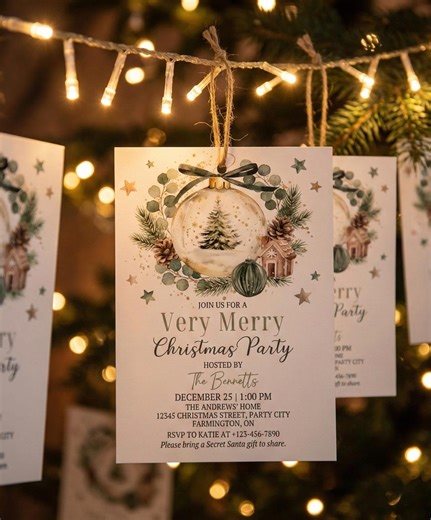 Editable Christmas Party Invitation Template (digital Download) - Etsy Canada