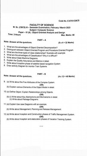 OU MSC(CS) SEM-III OBJECT ORIENTED ANALYSIS AND DESIGN QUESTION PAPER 2023