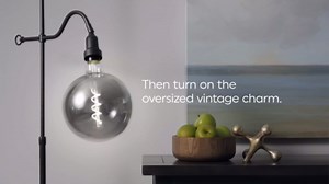 GE Vintage Style LED Light Bulb, 25 Watt, Smoke Finish, G63 Globe Bulb (1 Pack)