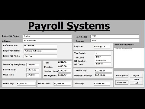 How to create Payroll Systems in Excel using VBA - Tutorial 1