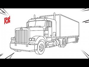 How to draw a truck trailer | step by step truck drawing